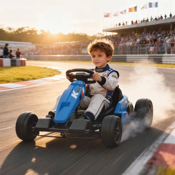 Qaba 24V Electric Go Kart with Dual 150W Motors, Adjustable Seat and 11.2MPH High Speed, Slow Start, 5-Point Harness, Blue - product image 2