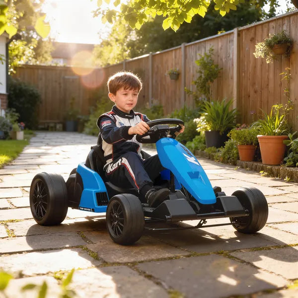 Qaba 24V Electric Go Kart with Dual 150W Motors, Adjustable Seat and 11.2MPH High Speed, Slow Start, 5-Point Harness, Blue - product image 10