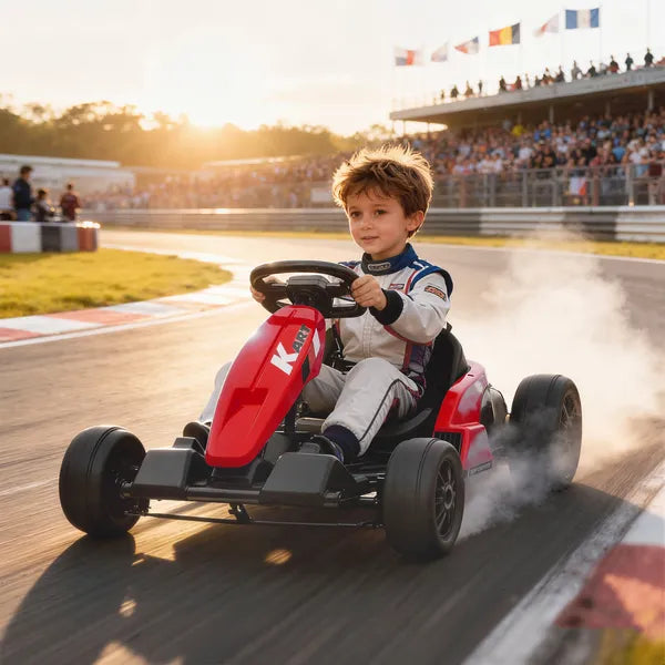 Qaba 24V Electric Go Kart with Dual 150W Motors, Adjustable Seat and 11.2MPH High Speed, Slow Start, 5-Point Harness, Red - product image 2