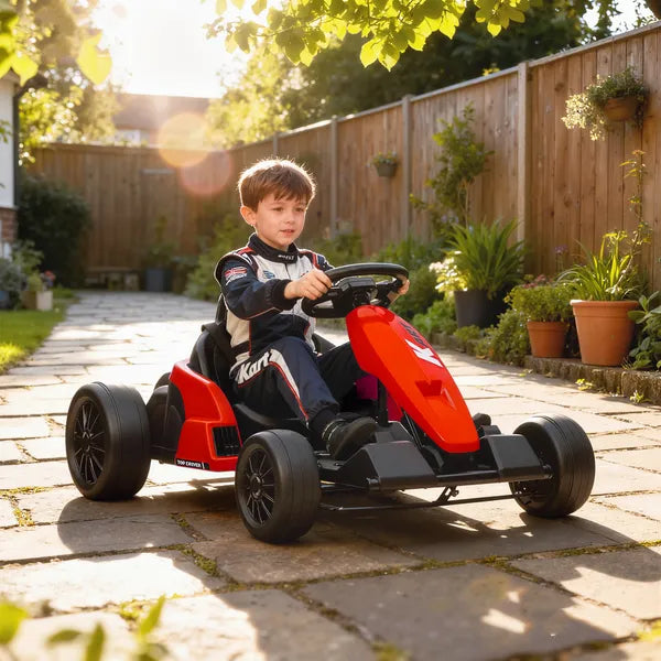 Qaba 24V Electric Go Kart with Dual 150W Motors, Adjustable Seat and 11.2MPH High Speed, Slow Start, 5-Point Harness, Red - product image 10