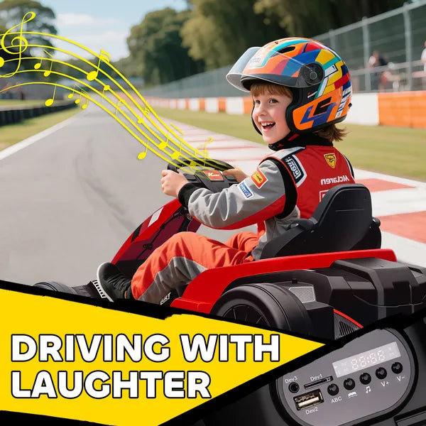 Qaba 24V Electric Go Kart with Dual 150W Motors, Adjustable Seat and 11.2MPH High Speed, Slow Start, 5-Point Harness, Red - product image 9