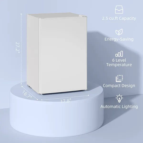 2.5 Cu.Ft Mini Fridge, Single Door Compact Refrigerator with Freezer, Adjustable Thermostat, Reversible Door, White - product image 5