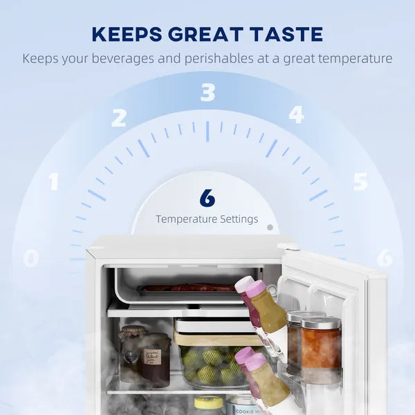 2.5 Cu.Ft Mini Fridge, Single Door Compact Refrigerator with Freezer, Adjustable Thermostat, Reversible Door, White - product image 6