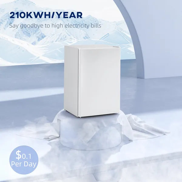 2.5 Cu.Ft Mini Fridge, Single Door Compact Refrigerator with Freezer, Adjustable Thermostat, Reversible Door, White - product image 7