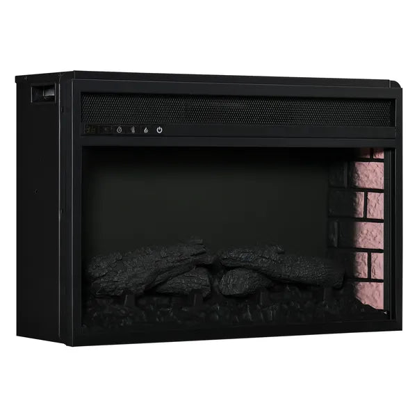 HOMCOM 27" Electric Fireplace Insert, Retro Recessed Fireplace Heater with Realistic Log Flame, Remote Control, and Adjustable Brightness, 1400W - product image 10