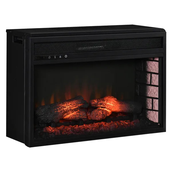 HOMCOM 27" Electric Fireplace Insert, Retro Recessed Fireplace Heater with Realistic Log Flame, Remote Control, and Adjustable Brightness, 1400W - product image 1