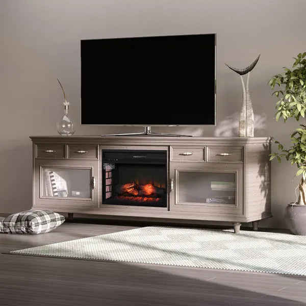 HOMCOM 27" Electric Fireplace Insert, Retro Recessed Fireplace Heater with Realistic Log Flame, Remote Control, and Adjustable Brightness, 1400W - product image 2