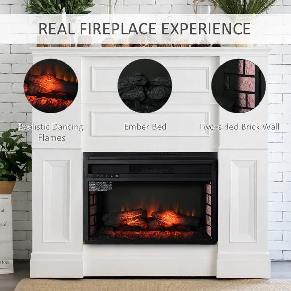 HOMCOM 27" Electric Fireplace Insert, Retro Recessed Fireplace Heater with Realistic Log Flame, Remote Control, and Adjustable Brightness, 1400W - product image 5