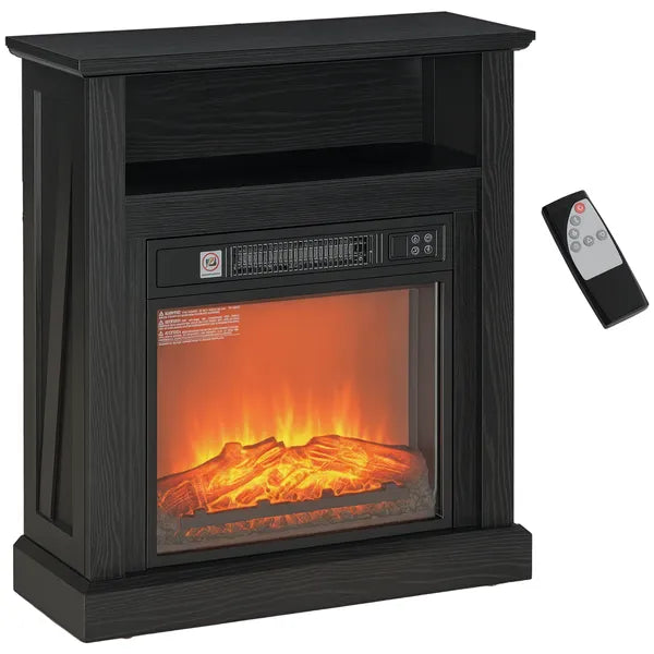 HOMCOM 27 Inch Freestanding Electric Fireplace with Mantel, 1400W Replaceable Fireplace Insert Heater with Timer, Black - product image 11