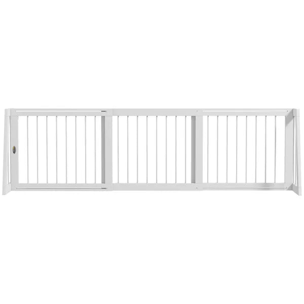 PawHut 28"-75" Freestanding Wooden Pet Gate with Support Feet and Non-Slip Mats for Indoor, Stairway, Doorway, White - product image 11