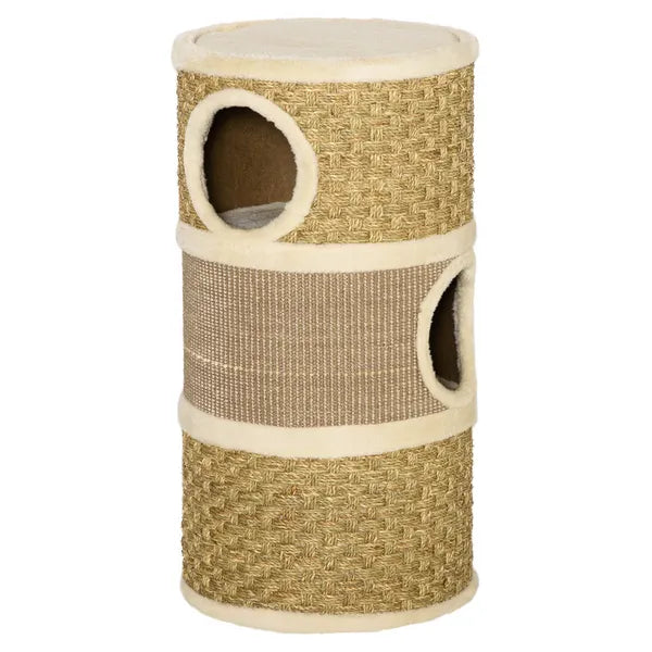 28" Multi-Level Cat Condo with Sisal Scratching Pad 3 Story Hideaway for Cats Brown - product image 11
