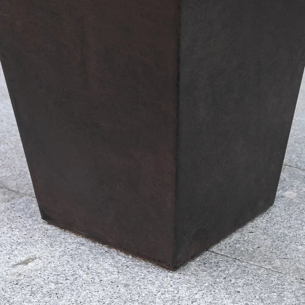 Outsunny 28 Inch Tall Plastic Planters Set of 3 Square Flower Pots Brown - product image 8