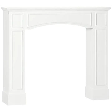 HOMCOM 29" Modern Fireplace Mantel Surround Mantels for Fireplace with Decorative Geometric Pattern, White - product image 1