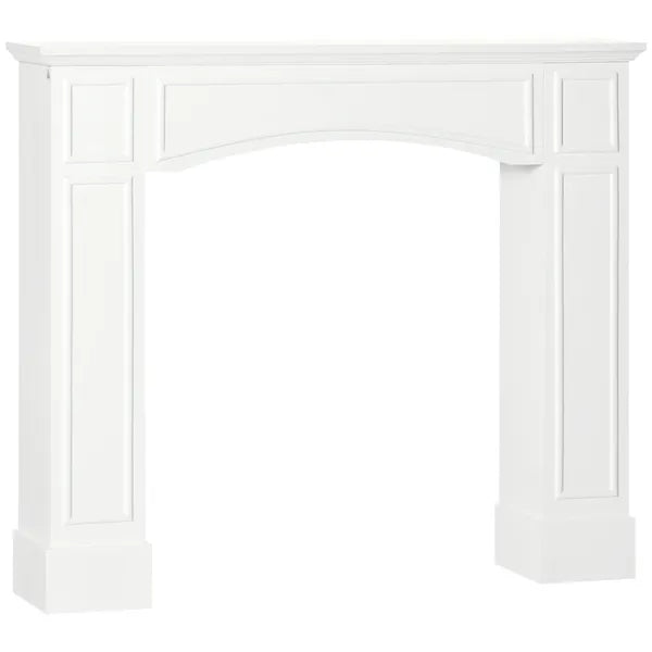 HOMCOM 29" Modern Fireplace Mantel Surround Mantels for Fireplace with Decorative Geometric Pattern, White - product image 1