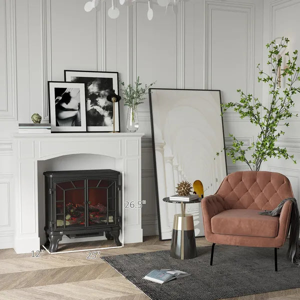 HOMCOM 29" Modern Fireplace Mantel Surround Mantels for Fireplace with Decorative Geometric Pattern, White - product image 2