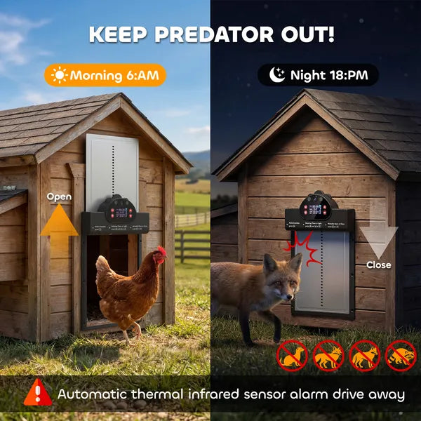 PawHut 2K HD AI Camera Automatic Chicken Coop Door with APP Remote Control, WiFi Solar Powered with 5200 mAh Large Battery - product image 3