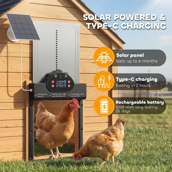 PawHut 2K HD AI Camera Automatic Chicken Coop Door with APP Remote Control, WiFi Solar Powered with 5200 mAh Large Battery - product image 7