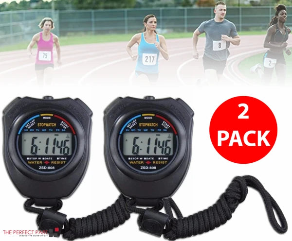 2 Pack Digital Sports Stopwatches with 1/100 Second Split Timing Date and Alarm - product view 19