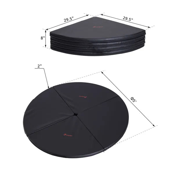 Soozier 59 Inch Round Foldable Pole Dance Crash Mat 2 Inch Thick Black - product image 3