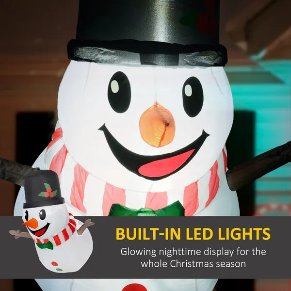 3 ft Inflatable Snowman, Lean Out from Window Outdoor Decoration with LED Lights, Blow-Up Outdoor Christmas Display for Party - product image 4