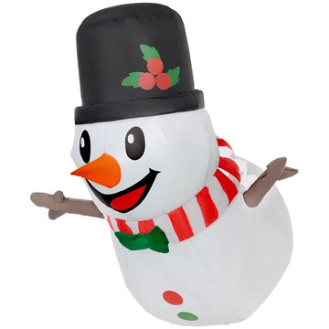 3 ft Inflatable Snowman, Lean Out from Window Outdoor Decoration with LED Lights, Blow-Up Outdoor Christmas Display for Party - product image 1
