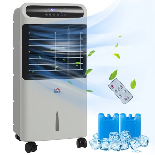 HOMCOM 3-In-1 Ice Cooling Fan, Mobile Evaporative Air Cooler with Remote, Timer, Oscillating for Home Office, Bedroom, Gray - product image 11