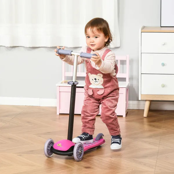 3-in-1 Kids Scooter Walker Push Car, Pink, Height Adjustable, with Storage, Durable - product image 10