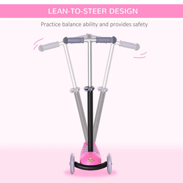 3-in-1 Kids Scooter Walker Push Car, Pink, Height Adjustable, with Storage, Durable - product image 6