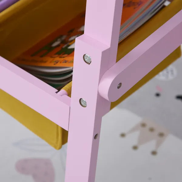 Qaba 3-in-1 Kids Wooden Art Easel with Paper Roll, Double-Sided, Chalkboard and Whiteboard, Storage Baskets, Pink - product image 8
