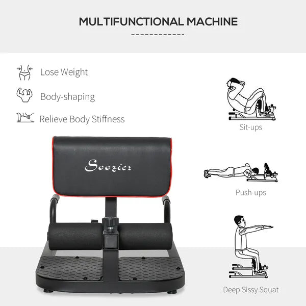 3 in 1 Padded Push Up Sit Up Squat Machine, Home Gym Fitness Equipment, Black - product image 7