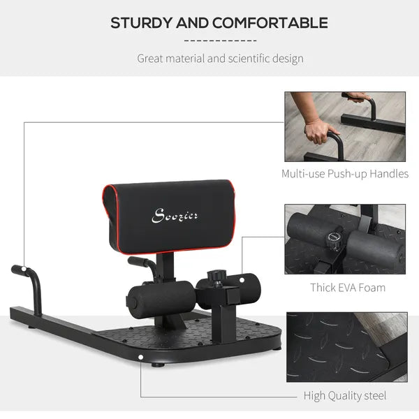 3 in 1 Padded Push Up Sit Up Squat Machine, Home Gym Fitness Equipment, Black - product image 5