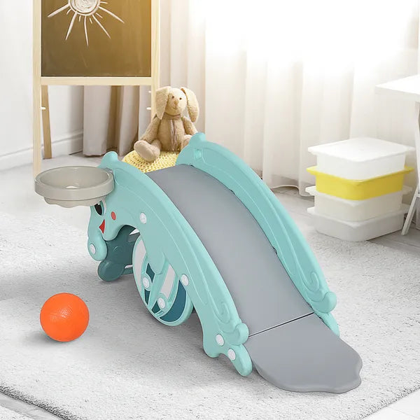 Qaba 3-in-1 Toddler Slide Rocking Horse and Basketball Hoop Green for Ages 18-36 Months - product image 10