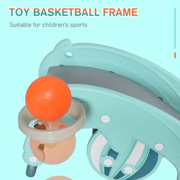 Qaba 3-in-1 Toddler Slide Rocking Horse and Basketball Hoop Green for Ages 18-36 Months - product image 7