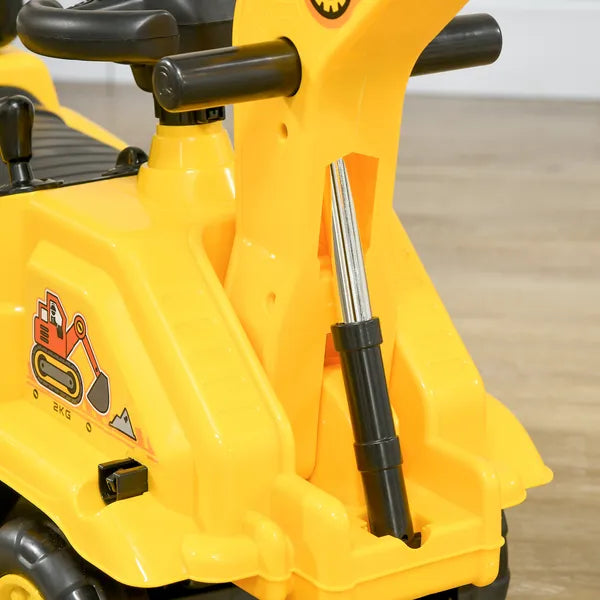 HOMCOM 3-in-1 Ride On Excavator Digger Scooter and Pulling Cart, Construction Pretend Play Toy for Kids - product image 9