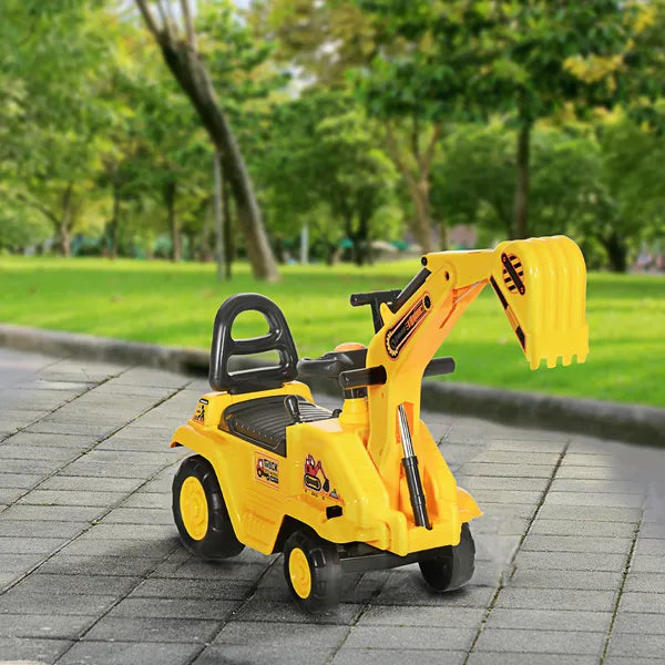 HOMCOM 3-in-1 Ride On Excavator Digger Scooter and Pulling Cart, Construction Pretend Play Toy for Kids - product image 10