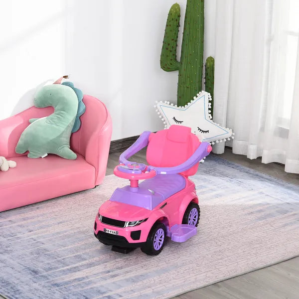 3 in 1 Toddler Ride-On Car, Push Car, Sliding Walking Toy, Horn, Music, Light, Pink, 1-3 Years Old - product image 10