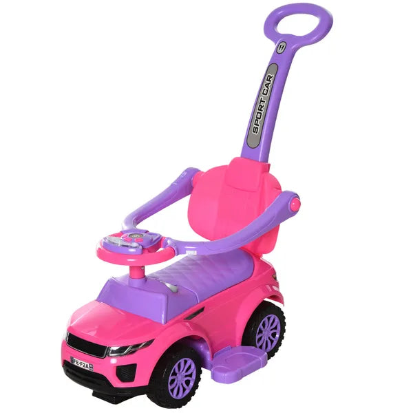 3 in 1 Toddler Ride-On Car, Push Car, Sliding Walking Toy, Horn, Music, Light, Pink, 1-3 Years Old - product image 11