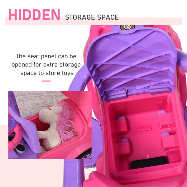 3 in 1 Toddler Ride-On Car, Push Car, Sliding Walking Toy, Horn, Music, Light, Pink, 1-3 Years Old - product image 6