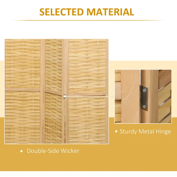 HOMCOM 3 Panel Bamboo Room Divider Hand Woven Folding Privacy Screen Natural for Home Office 4725x67x075 - product image 5