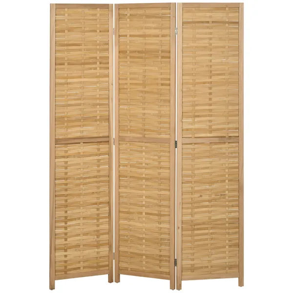 HOMCOM 3 Panel Bamboo Room Divider Hand Woven Folding Privacy Screen Natural for Home Office 4725x67x075 - product image 11
