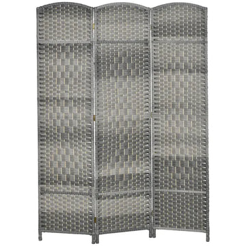 HOMCOM 3 Panel Room Divider, 6 Ft Tall Privacy Screen in Mixed Gray, Freestanding Wood Partition Modern Home Office Decor - product image 1