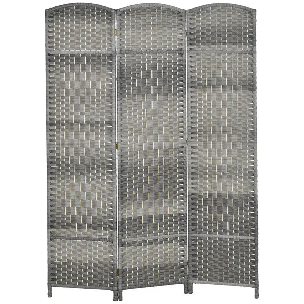 HOMCOM 3 Panel Room Divider, 6 Ft Tall Privacy Screen in Mixed Gray, Freestanding Wood Partition Modern Home Office Decor - product image 1