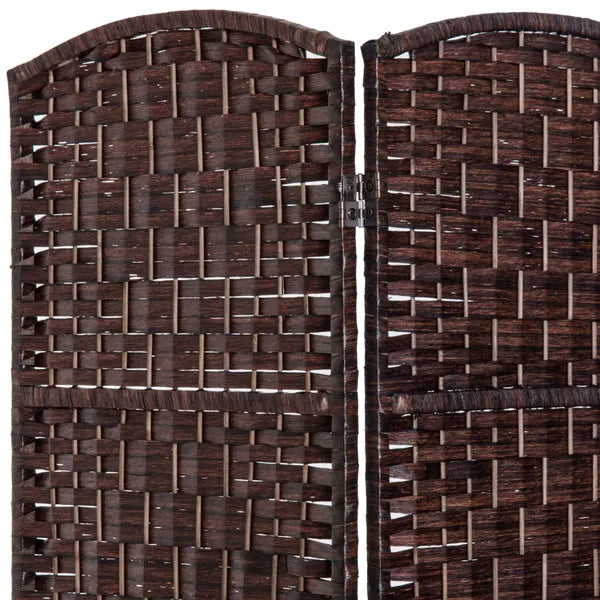 HOMCOM 3 Panel Wicker Room Folding Divider 6 ft Tall Privacy Screen Brown - product image 8