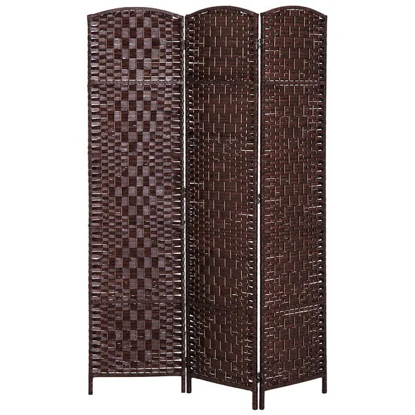 HOMCOM 3 Panel Wicker Room Folding Divider 6 ft Tall Privacy Screen Brown - product image 11