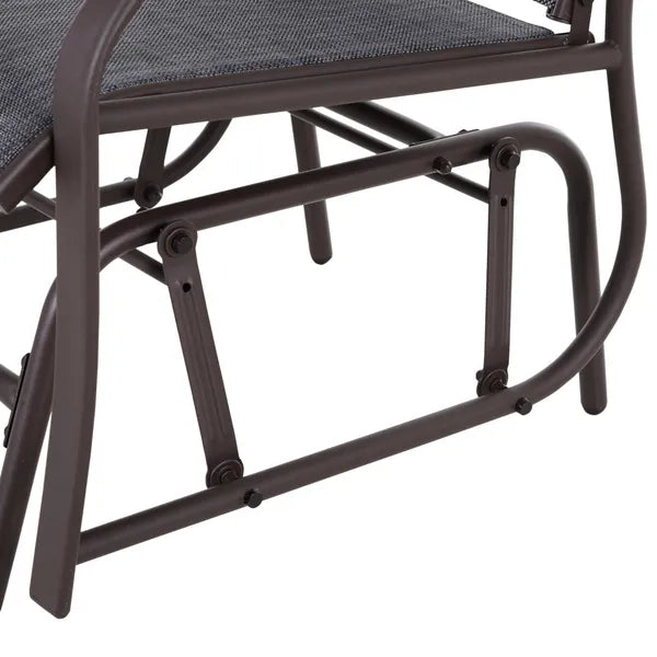Outsunny 3 Pcs Outdoor Glider Swing, with Coffee Table Bistro Set, Breathable Mesh Fabric, Supports Up to 352 lbs., for Garden, Gray - product image 9