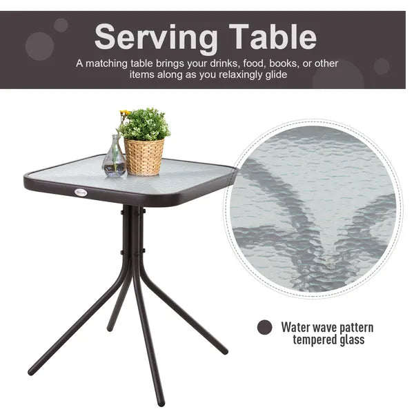 Outsunny 3 Pcs Outdoor Glider Swing, with Coffee Table Bistro Set, Breathable Mesh Fabric, Supports Up to 352 lbs., for Garden, Gray - product image 7