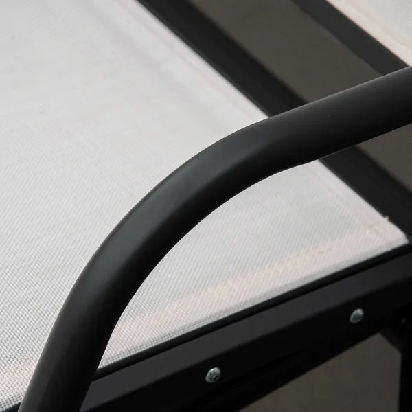 Outsunny 3-Person Breathable Mesh Patio Glider Swing - Cream White Outdoor Porch Bench with Metal Frame - product image 9