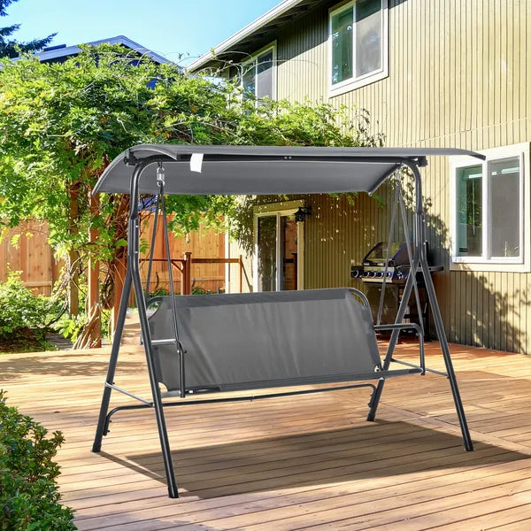 Outsunny 3-Person Porch Swing with Stand, Outdoor Swing - product image 2