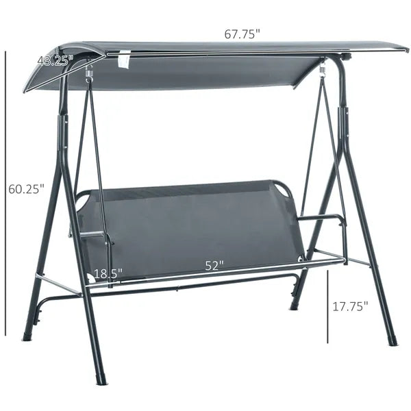 Outsunny 3-Person Porch Swing with Stand, Outdoor Swing - product image 3