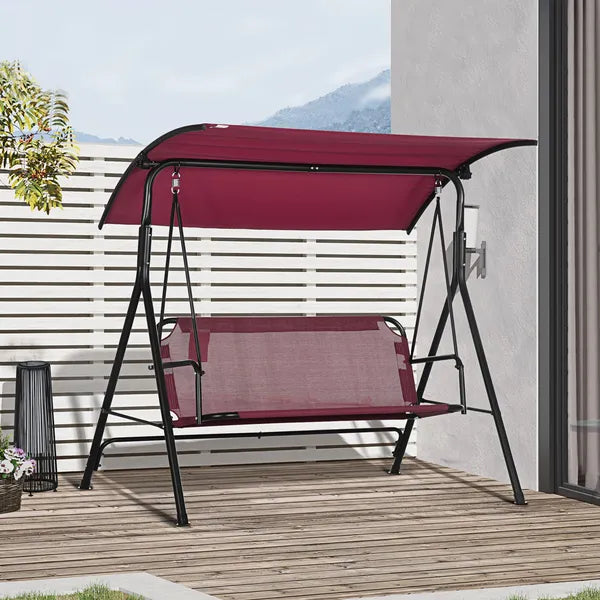 Outsunny 3-Person Porch Swing with Stand, Outdoor Swing for Patio Porch with Adjustable Tilt Canopy and Comfortable Swing Bench-Style Seat - product image 10